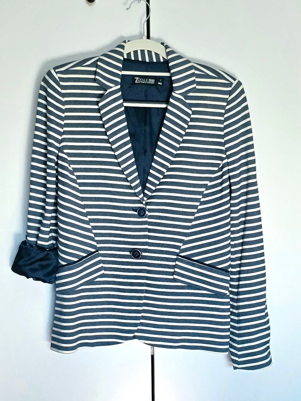 Navy & White Stripe Blazer